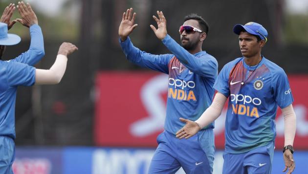 Krunal Pandya and Navdeep Saini were the two stars for India(AP)