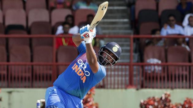 India's Rishabh Pant hits out to score the winning run. (AP) India's Rishabh Pant hits out to score the winning run. (AP)