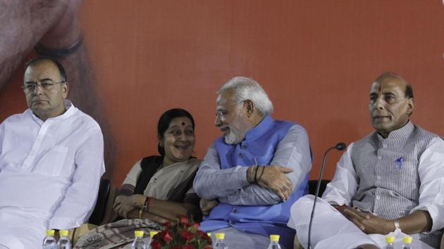 Hours before she passed away, Sushma Swaraj had tweeted her congratulations to the Prime Minister and Home Minister for the decision on Article 370. Here too, she had a role to play -- through her speech in the Lok Sabha in 1996 when she spoke on the BJP’s plan to remove Article 370, which is in the party’s core agenda, along with a uniform civil code and building a Ram temple at Ayodhya. (Virendra Singh Gosain / HT Archive)
