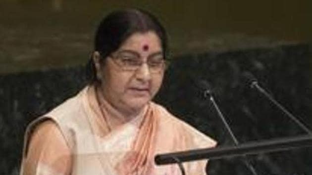 Former external affairs minister and the BJP veteran Shushma Swaraj. (AP photo) Former external affairs minister and the BJP veteran Shushma Swaraj. (AP photo)