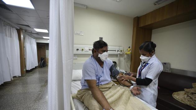 The first Directly Observed Treatment Short Course (DOTS) centre to treat tuberculosis (TB) at no cost in a private hospital of Delhi was started at Sir Ganga Ram Hospital (SRGH) in Rajinder Nagar, on Wednesday.(Biplov Bhuyan/HT PHOTO)