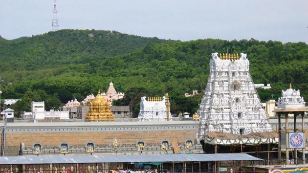 Lord Venkateswara temple atop Tirumala in Andhra Pradesh.(HT photo)