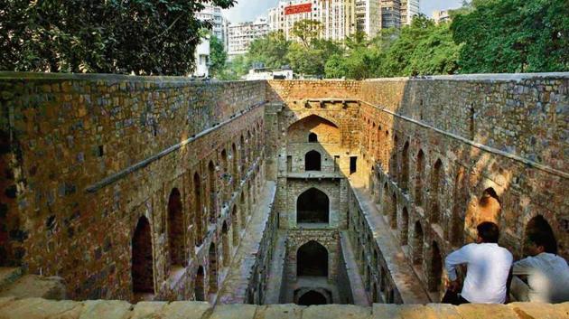 Agrasen ki Baoli in central Delhi. (HT Photo) Agrasen ki Baoli in central Delhi. (HT Photo)