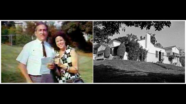 A combination of photos shows Leno and Rosemary LaBianca, (L), provided by their daughter Cory, posing outside their home in the Los Feliz area and at right the same home on August 11, 1969, a day after the couple were found murdered. They had no connection to Sharon Tate or her glamorous friends, but their home was chosen at random by Charles Manson, who tied them up and then, before leaving, ordered his followers to kill them. (Cory LaBianca / AP File) A combination of photos shows Leno and Rosemary LaBianca, (L), provided by their daughter Cory, posing outside their home in the Los Feliz area and at right the same home on August 11, 1969, a day after the couple were found murdered. They had no connection to Sharon Tate or her glamorous friends, but their home was chosen at random by Charles Manson, who tied them up and then, before leaving, ordered his followers to kill them. (Cory LaBianca / AP File)