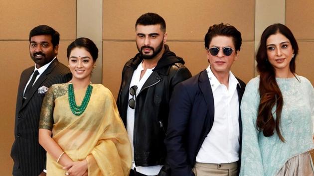 Shah Rukh Khan with Tabu, Arjun Kapor, Gayathrie and Vijay Sethupati at Indian Film Festival of Melbourne.