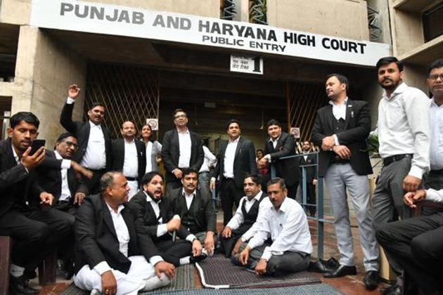Work was suspended by Punjab and Haryana High Court Bar Association on July 25, a day after the Centre came out with the notification of the tribunal. (HT Photo) Work was suspended by Punjab and Haryana High Court Bar Association on July 25, a day after the Centre came out with the notification of the tribunal. (HT Photo)