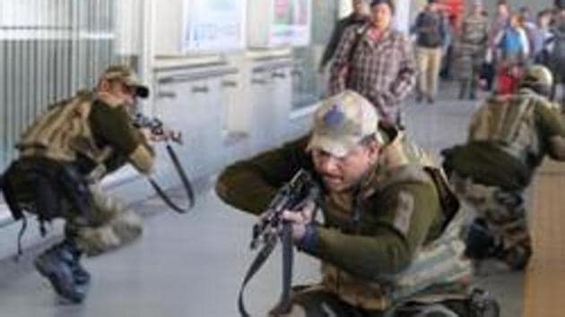 The Central Industrial Security Force (CISF) team was put on alert and forest department officials were called in on Wednesday after some locals claimed to have spotted a leopard in the forest area of NTPC Dadri,(Photo by Parveen Kumar/Hindustan Times) The Central Industrial Security Force (CISF) team was put on alert and forest department officials were called in on Wednesday after some locals claimed to have spotted a leopard in the forest area of NTPC Dadri,(Photo by Parveen Kumar/Hindustan Times)