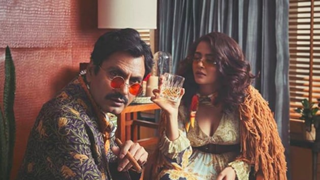 Actors Nawazuddin Siddiqui and Surveen Chawla pose for Sacred Games season 2.