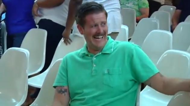 Twitter posters dubbed Alex Kack as “Green Shirt Guy” because of the lime green polo he was sporting. (Twitter/@NickVinZant) Twitter posters dubbed Alex Kack as “Green Shirt Guy” because of the lime green polo he was sporting. (Twitter/@NickVinZant)