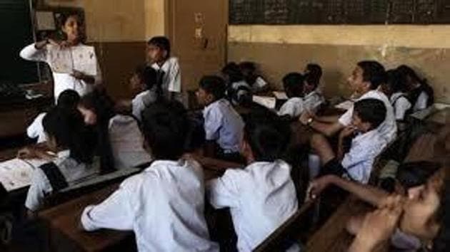 The question on the two appeared in a test at the Akna Union High School in Hooghly district about 55 km from Kolkata; students were asked to write a journalistic report on the “harmful effects on the society of chanting Jai Shri Ram” (HT FILE) The question on the two appeared in a test at the Akna Union High School in Hooghly district about 55 km from Kolkata; students were asked to write a journalistic report on the “harmful effects on the society of chanting Jai Shri Ram” (HT FILE)