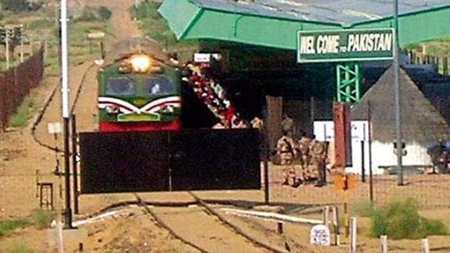 File photo of the Thar Link Express ready to leave from the Pakistan side of India-Pak border.(HT File Photo)