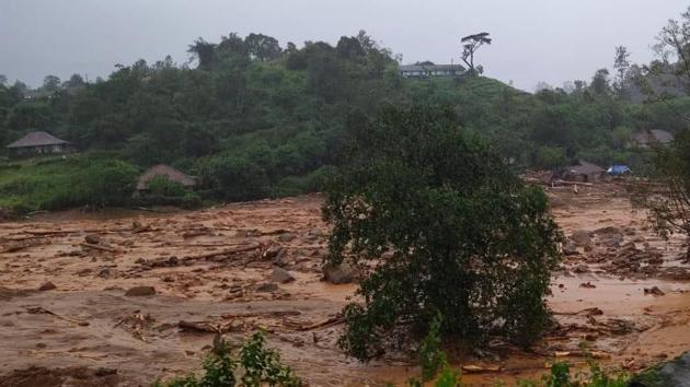 Landslide site in Wayanad’s Puthumala .(HT Photo)