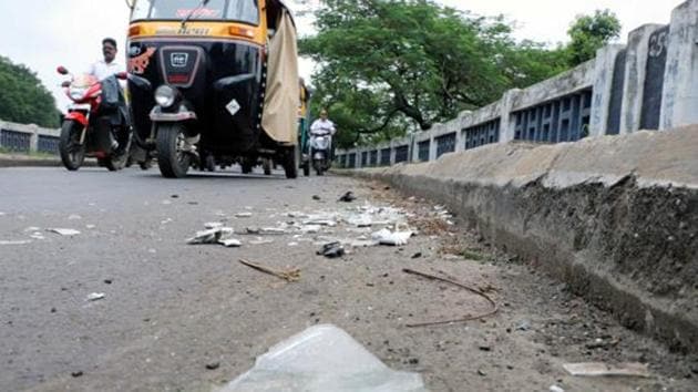 This year, in the national capital, eight road accidents were caused because of negligence at construction sites. In 2018, 12 such accidents were reported.(Rishikesh Choudhary / HT Photo)
