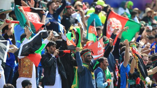 File photo of Afghanistan supporters cheering during a match.(AFP) File photo of Afghanistan supporters cheering during a match.(AFP)