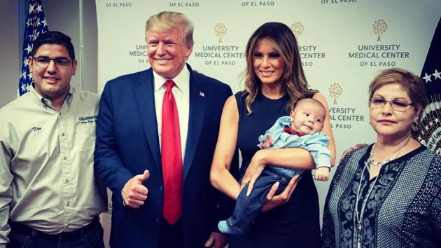 The image was taken on Wednesday at the University Medical Center of El Paso during Donald Trump’s visit to the West Texas border city.(Melania Trump/Twitter)