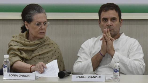 The CWC decided to divide itself into five groups to interact with state leaders. Rahul Gandhi was also involved in the deliberations.(Photo: Sanjeev Verma/ Hindustan Times)