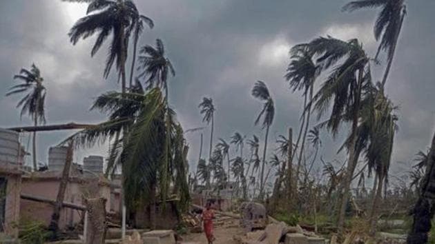 In Puri, ground zero of the cyclone thousands of schoolchildren and their teachers are finding it difficult to deal with the post-cyclone scenario as their school buildings have been completely razed or devastated beyond repair.(PTI PHOTO.)