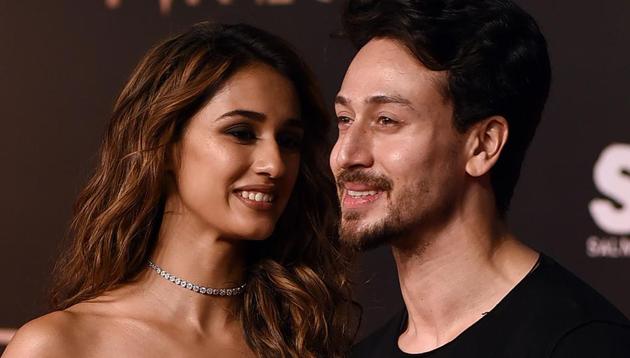 Tiger Shroff (R) and Disha Patani attend the premiere of Hindi film Bharat.(AFP)