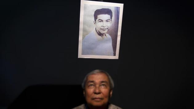 Leo Tudela, 75, looks up at a photo of himself when he was 13 years old, the age when he says in a lawsuit he was sexually abused by Brother Mariano Laniyo while living in a monastery and later by Louis Brouillard, a Catholic priest and scoutmaster for the Boy Scouts of America. “We’re all human beings so there is always forgiveness but this person, I don’t think God will forgive him.” (David Goldman / AP) Leo Tudela, 75, looks up at a photo of himself when he was 13 years old, the age when he says in a lawsuit he was sexually abused by Brother Mariano Laniyo while living in a monastery and later by Louis Brouillard, a Catholic priest and scoutmaster for the Boy Scouts of America. “We’re all human beings so there is always forgiveness but this person, I don’t think God will forgive him.” (David Goldman / AP)