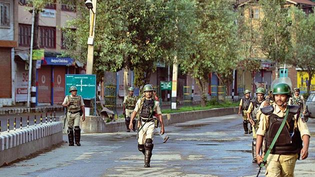 Curfew-like restrictions were imposed across Kashmir on Sunday night, hours before Union home minister Amit Shah first announced the momentous decision on J&K in the Rajya Sabha. (HT FILE) Curfew-like restrictions were imposed across Kashmir on Sunday night, hours before Union home minister Amit Shah first announced the momentous decision on J&K in the Rajya Sabha. (HT FILE)