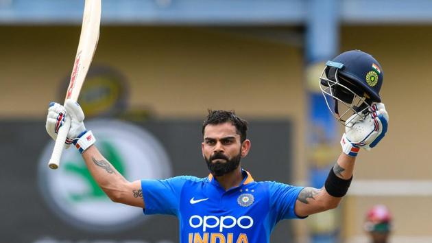 Virat Kohli of India celebrates his century. (AFP) Virat Kohli of India celebrates his century. (AFP)