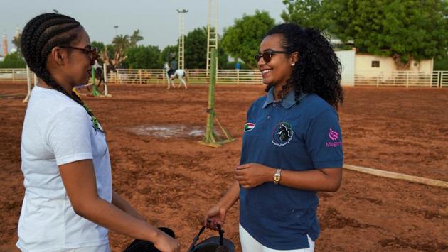 Rayan (L), 24, has been riding for 13 years. She was a gymnast and had a show at the club, where she saw horses and decided she wanted to ride. Sagda, a journalist and club member who had been riding for 11 years, said: “My mum brought me here, my family don’t mind that I’m a woman riding. “It can be a bit hard - some people disapprove at how we are dressed,” she added, alluding to tight-fitting equestrian garb. (Andreea Campeanu / REUTERS) Rayan (L), 24, has been riding for 13 years. She was a gymnast and had a show at the club, where she saw horses and decided she wanted to ride. Sagda, a journalist and club member who had been riding for 11 years, said: “My mum brought me here, my family don’t mind that I’m a woman riding. “It can be a bit hard - some people disapprove at how we are dressed,” she added, alluding to tight-fitting equestrian garb. (Andreea Campeanu / REUTERS)