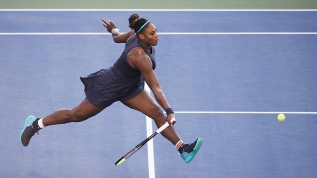 Serena Williams, of the United States, runs down a shot from Marie Bouzkova, of the Czech Republic.(AP)