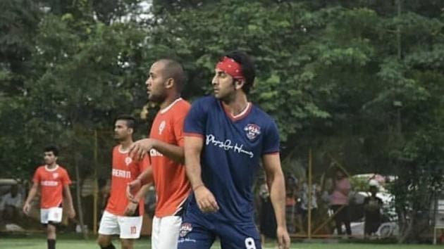 Ranbir Kapoor during the match Ranbir Kapoor during the match