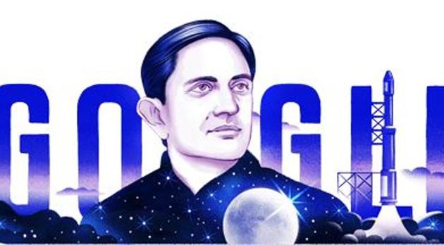 Google on Monday celebrated the 100th birthday of Dr Vikram Sarabhai - father of the Indian space programme “with a Doodle”(Google/Screengrab)