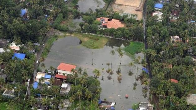 A view of a flood-affected region in Malappuram district of Kerala.(PTI Photo)