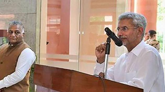 Minister of External Affairs S Jaishankar addresses a condolence meeting in the memory of former external affairs minister Sushma Swaraj, in New Delhi, Thursday, Aug 8, 2019. He is currently on a 3-day China visit. (PTI) Minister of External Affairs S Jaishankar addresses a condolence meeting in the memory of former external affairs minister Sushma Swaraj, in New Delhi, Thursday, Aug 8, 2019. He is currently on a 3-day China visit. (PTI)
