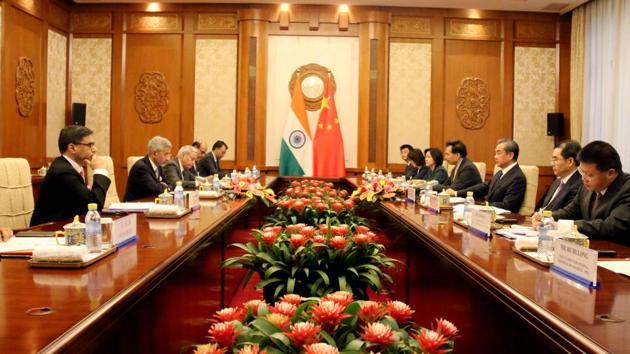 External Affairs Minister S. Jaishankar meets Foreign Minister of China Wang Yi during his visit to China, in Beijing on Monday. (ANI Photo)