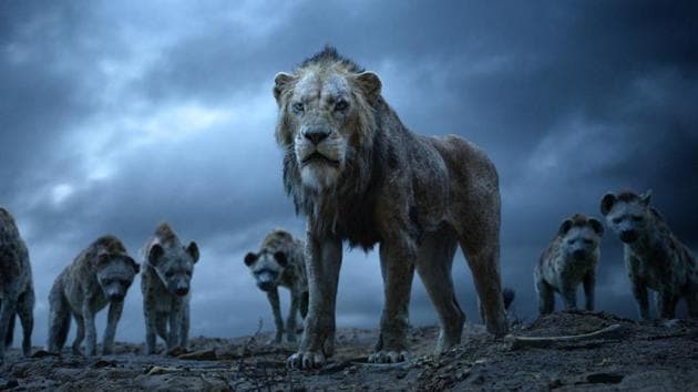 This image released by Disney shows Scar, voiced by Chiwetel Ejiofor, in a scene from The Lion King.(AP)