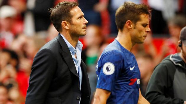 Chelsea manager Frank Lampard and Cesar Azpilicueta look dejected after the match. (Action Images via Reuters) Chelsea manager Frank Lampard and Cesar Azpilicueta look dejected after the match. (Action Images via Reuters)