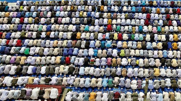 Eid-ul-Azha was celebrated in the Braj region amid tight security as it coincided with the last Monday of ‘Sawan’ month, observed by Hindus. (Reuters photo) Eid-ul-Azha was celebrated in the Braj region amid tight security as it coincided with the last Monday of ‘Sawan’ month, observed by Hindus. (Reuters photo)