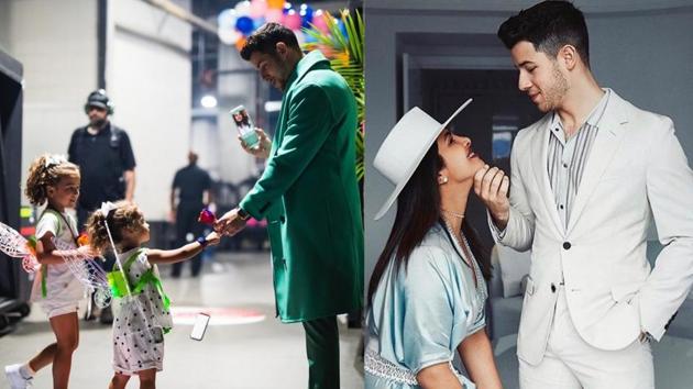 Nick Jonas doing facetime with Priyanka Chopra (left).(Instagram) Nick Jonas doing facetime with Priyanka Chopra (left).(Instagram)