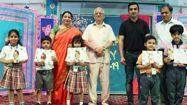 The dignitaries present were Gautam Gambhir, Chandra Pal Sharma, Arun Sharma and Swapna Nair (HT) The dignitaries present were Gautam Gambhir, Chandra Pal Sharma, Arun Sharma and Swapna Nair (HT)