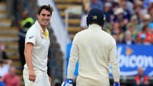 Australia's Pat Cummins (L) interacts with England's Jason Roy on the opening day of the first Ashes Test. (AFP) Australia's Pat Cummins (L) interacts with England's Jason Roy on the opening day of the first Ashes Test. (AFP)