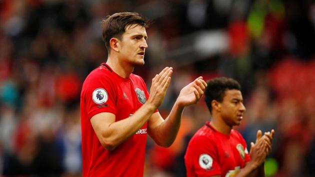 Manchester United's Harry Maguire applauds the fans after match against Chelsea.(Action Images via Reuters)