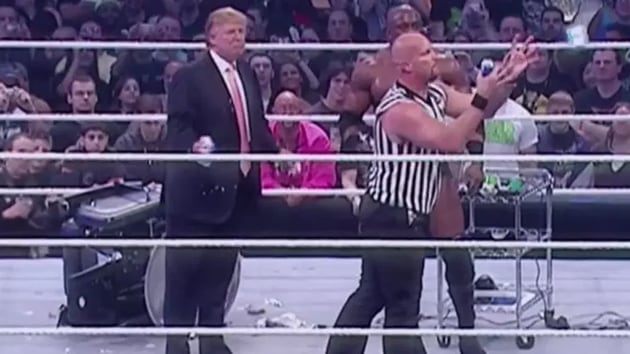 Stone Cold took down Donald Trump with a ‘stunner’.(WWE)