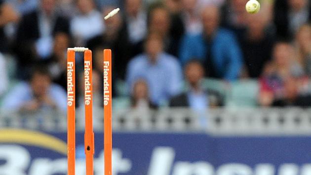 A generic view of a cricket ball dislodging a bail. Representational image. (Getty Images) A generic view of a cricket ball dislodging a bail. Representational image. (Getty Images)