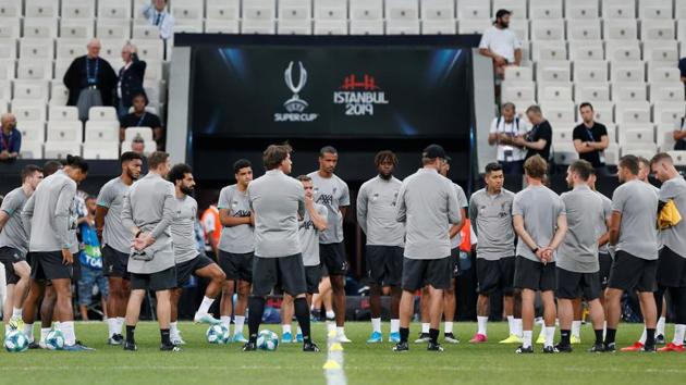 Liverpool's Divock Origi with team mates during training.(REUTERS)