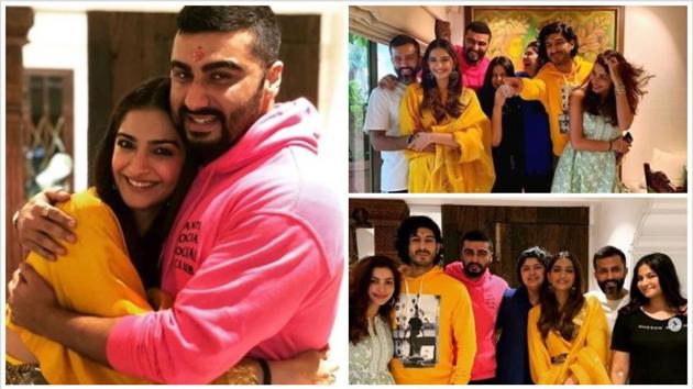 Sonam Kapoor with her cousin Arjun Kapoor on Raksha Bandhan.