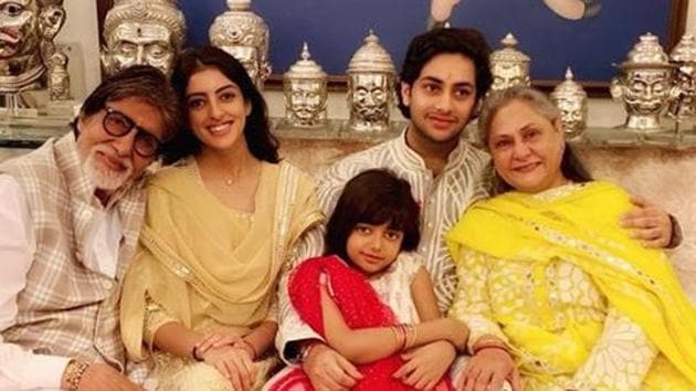 Amitabh Bachchan and Jaya Bachchan celebrate Raksha Bandhan with their grandkids Aaradhya, Navya and Agatsya.