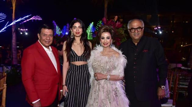 Boney Kapoor and Khushi spotted at a family friend’s wedding. (Viral Bhayani) Boney Kapoor and Khushi spotted at a family friend’s wedding. (Viral Bhayani)