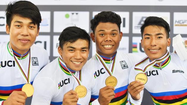 India won a historic gold medal at the Junior Track Cycling World Championships.(Simon Wilkinson/SWpix.com)