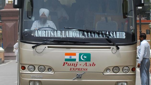 File photo of an Amritsar-Lahore Bus in Amritsar. (HT Photo) File photo of an Amritsar-Lahore Bus in Amritsar. (HT Photo)