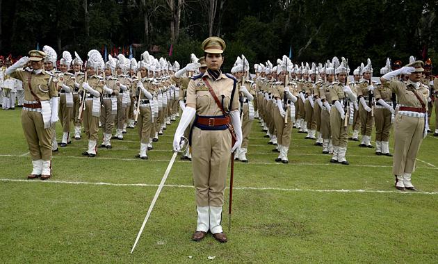 Female police contingent seen during the 73rd Independence Day celebration in Srinagar. (ANI) Female police contingent seen during the 73rd Independence Day celebration in Srinagar. (ANI)