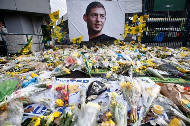 File photo of tributes left outside the stadium in memory of Emiliano Sala.(REUTERS)