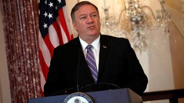 U.S. Secretary of State Mike Pompeo delivers remarks during an event to release of 2019 Trafficking in Persons report at the State Department in Washington, U.S.(REUTERS)